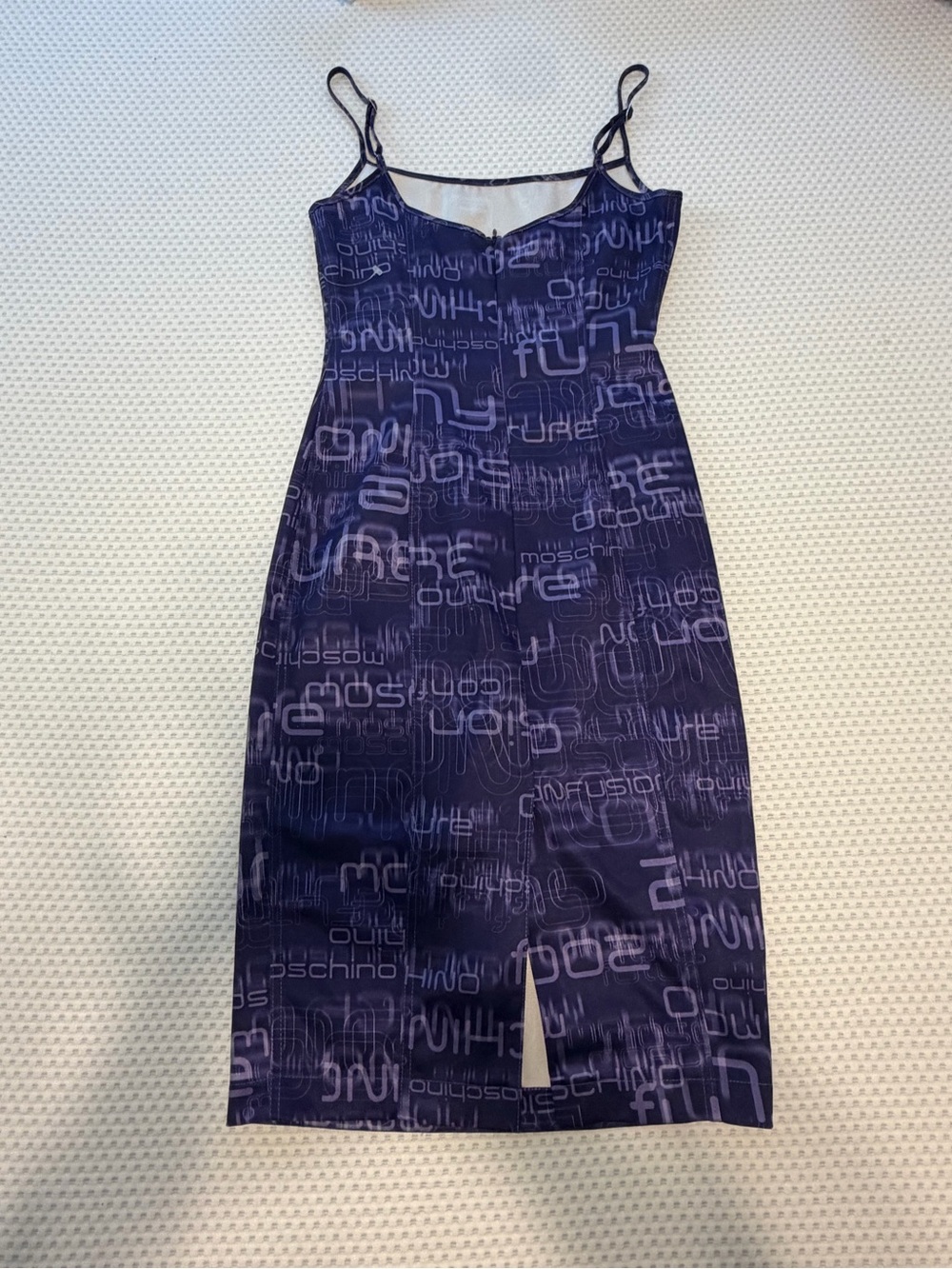 Moschino Jeans Vintage Purple 'Future 2000'  Slip Dress - Picture 2 of 4